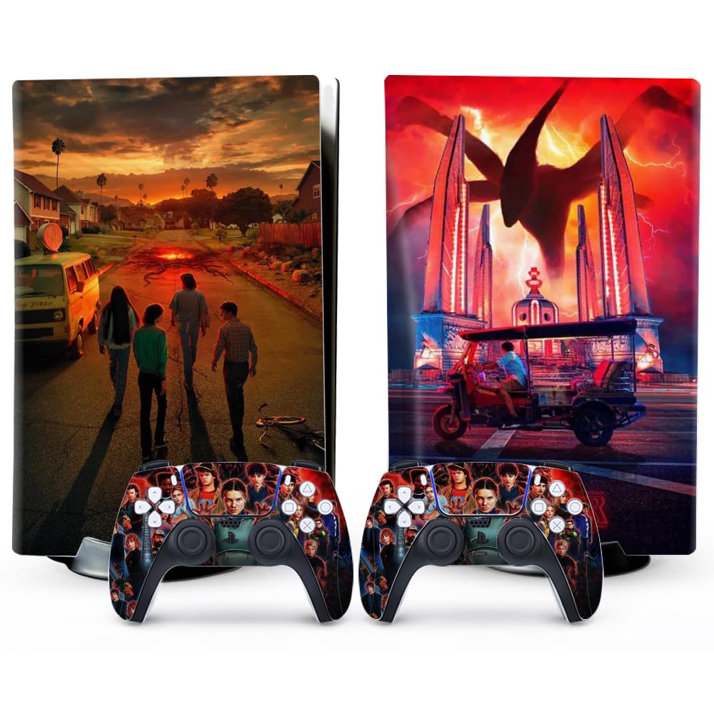 PS5 Skin - Disc Edition Console and Controller Accessories Cover Skins PS5 Controller Skin Gift ps5 Skins for Console Full Set PS5 Skin Spider Red and Gery