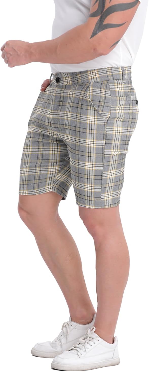 ALLELMS Mens Shorts Slim Fit Stretch 9 Inch Inseam Chino Golf Shorts Pants - Image 8