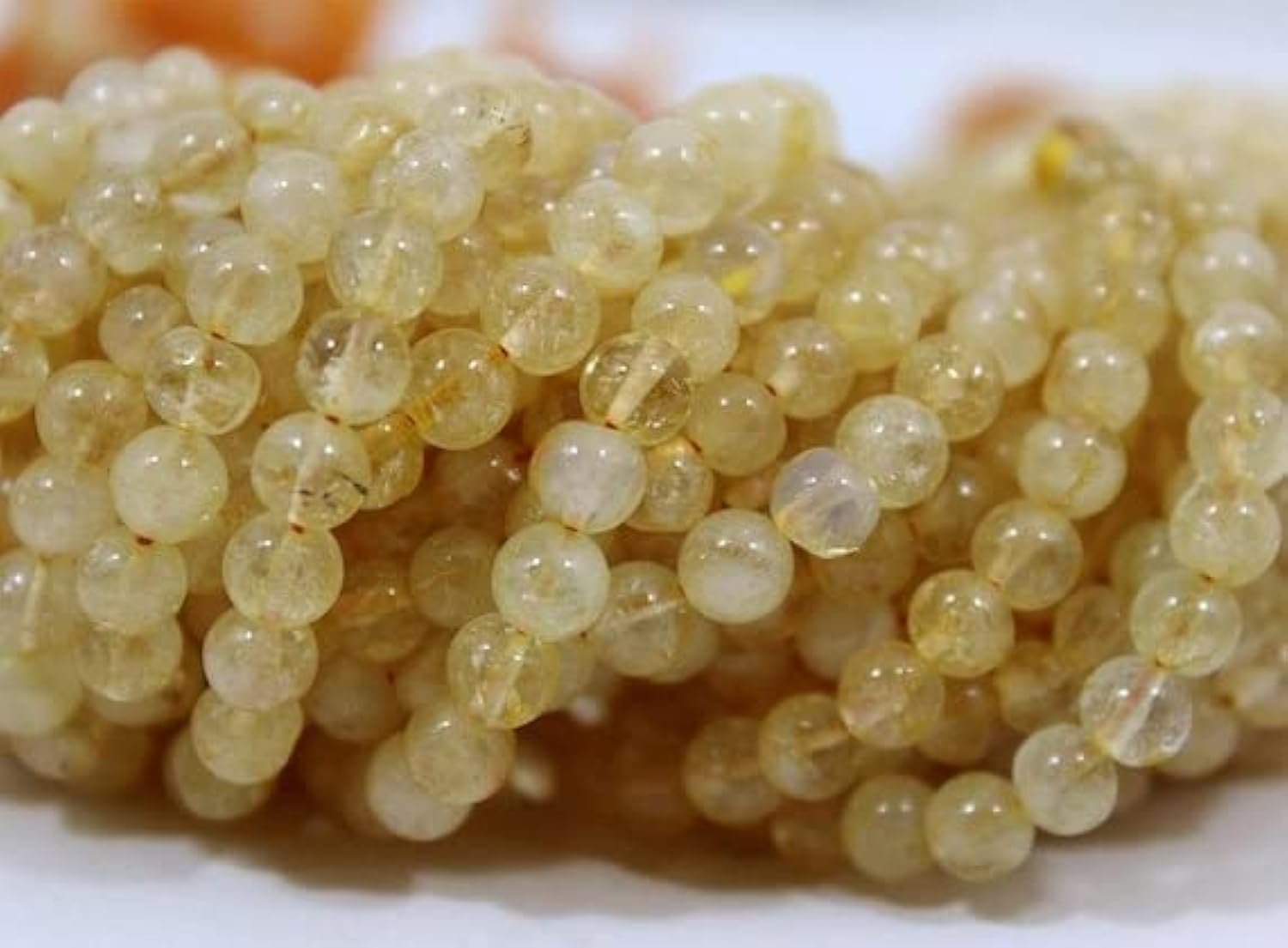 Citrine naturelle perles rondes pour créer vos bracelets d'été et colliers bohèmes