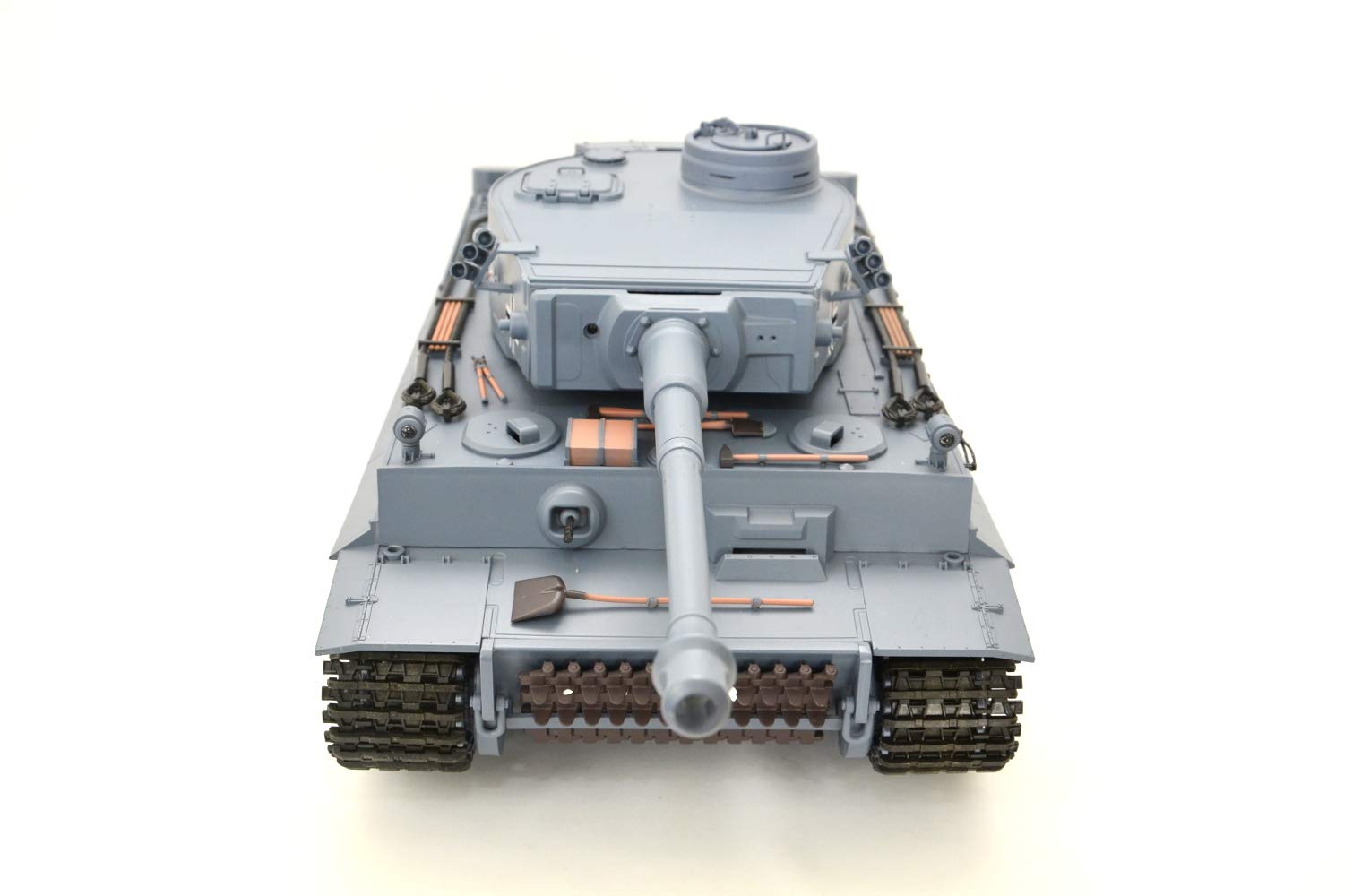 ES-TOYS Czołg zdalnie sterowany z funkcją strzelania German Tiger I Heng Long 1:16 dym i dźwięk + stalowa przekładnia, 2,4 GHz - V7.0 Upgrade Edition