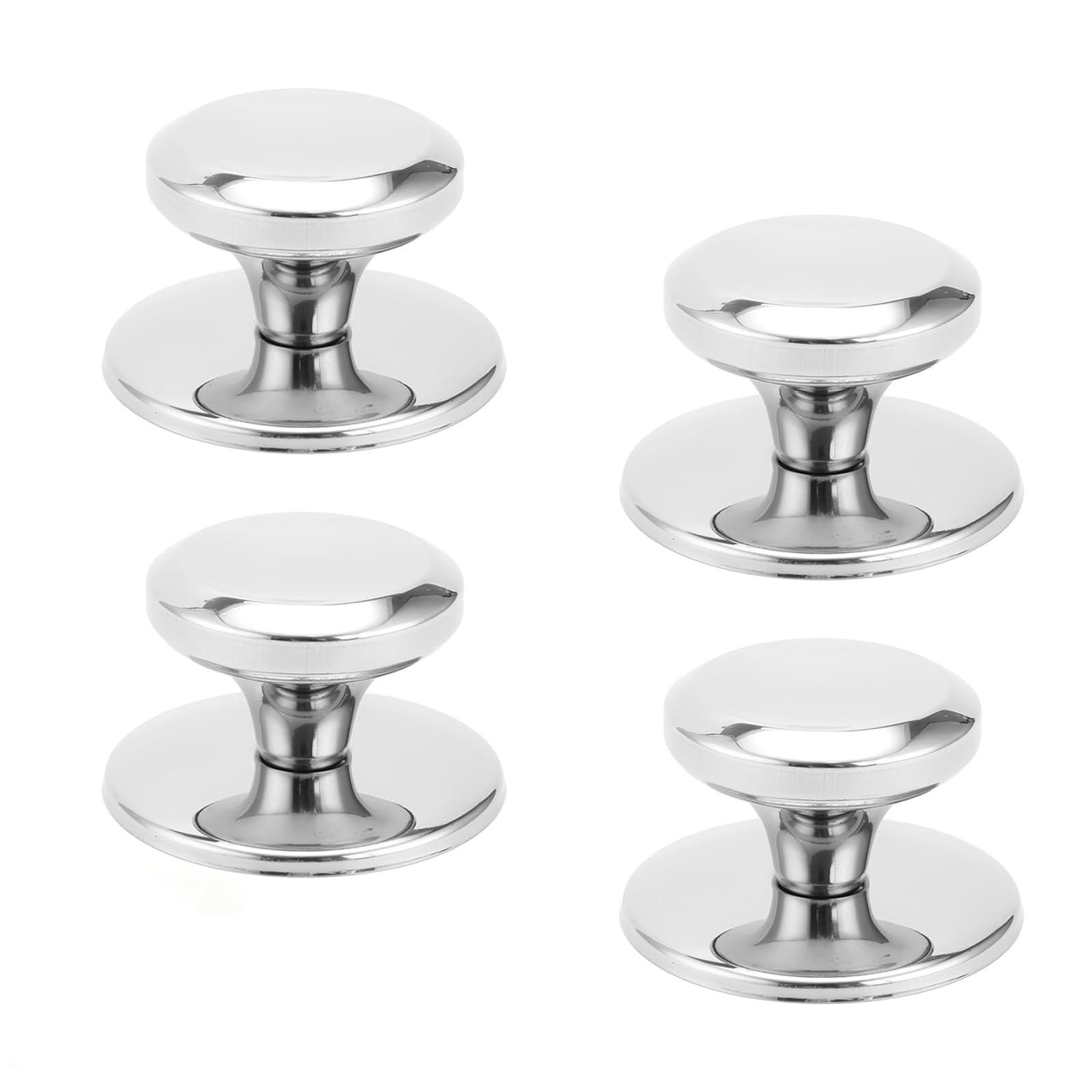 Febbya Stick On Handles,4 Pcs Self Adhesive Door Knobs Stainless Steel,No Drill Cabinet Handles for Wardrobe Drawer Cupboard Silver,Wardrobes,Cabinets, Windows,Drawers