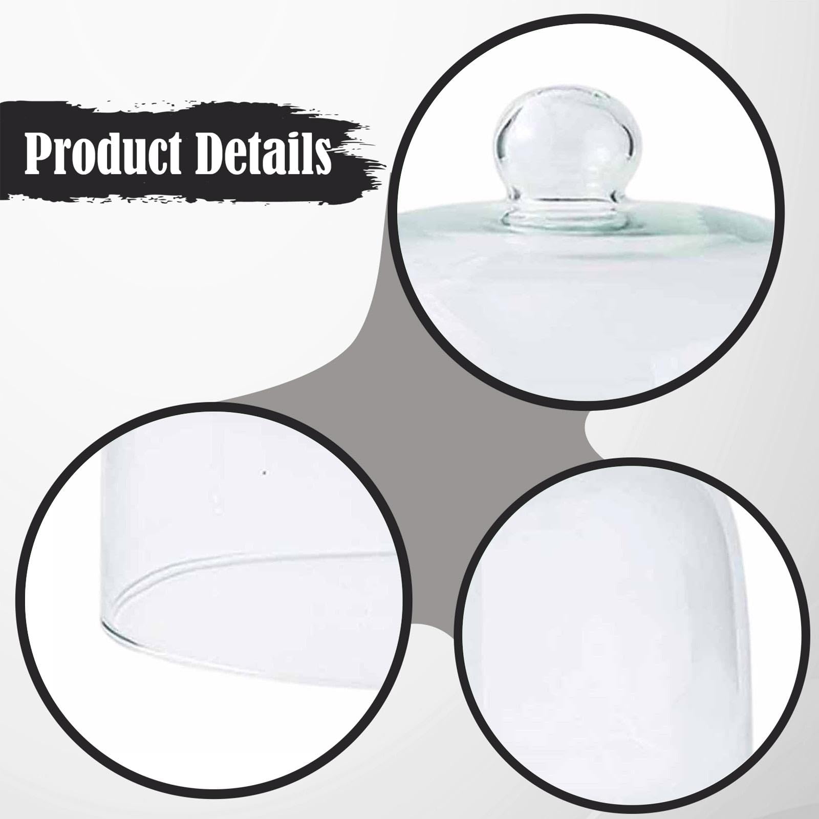 perfk Cloche à gâteau en Verre réutilisable et antipoussière, idéale pour présenter Un Dessert Lors d'un ou d'un Buffet de Fruits, 18cmx21cm