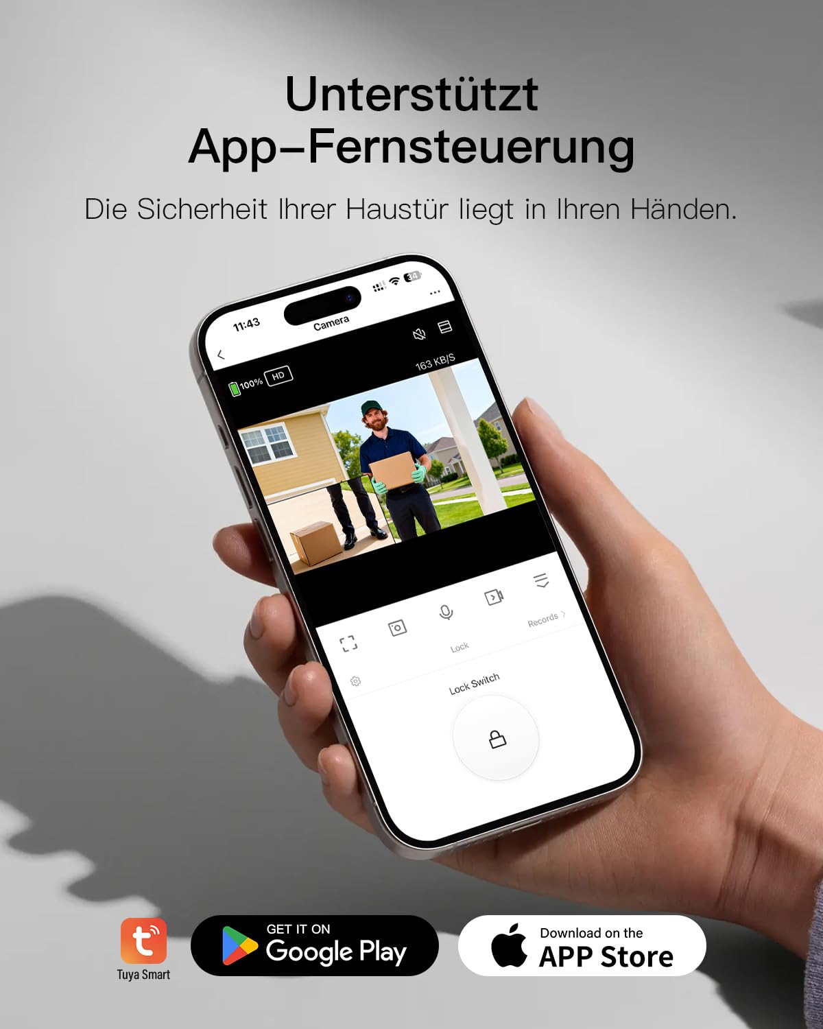 WiFi Video-Türsprechanlage, kabellos, mit Touchscreen, 8 Zoll, wasserdicht, Türklingel mit Doppelkamera, kein Abonnement, Bewegungserkennung, App-Steuerung