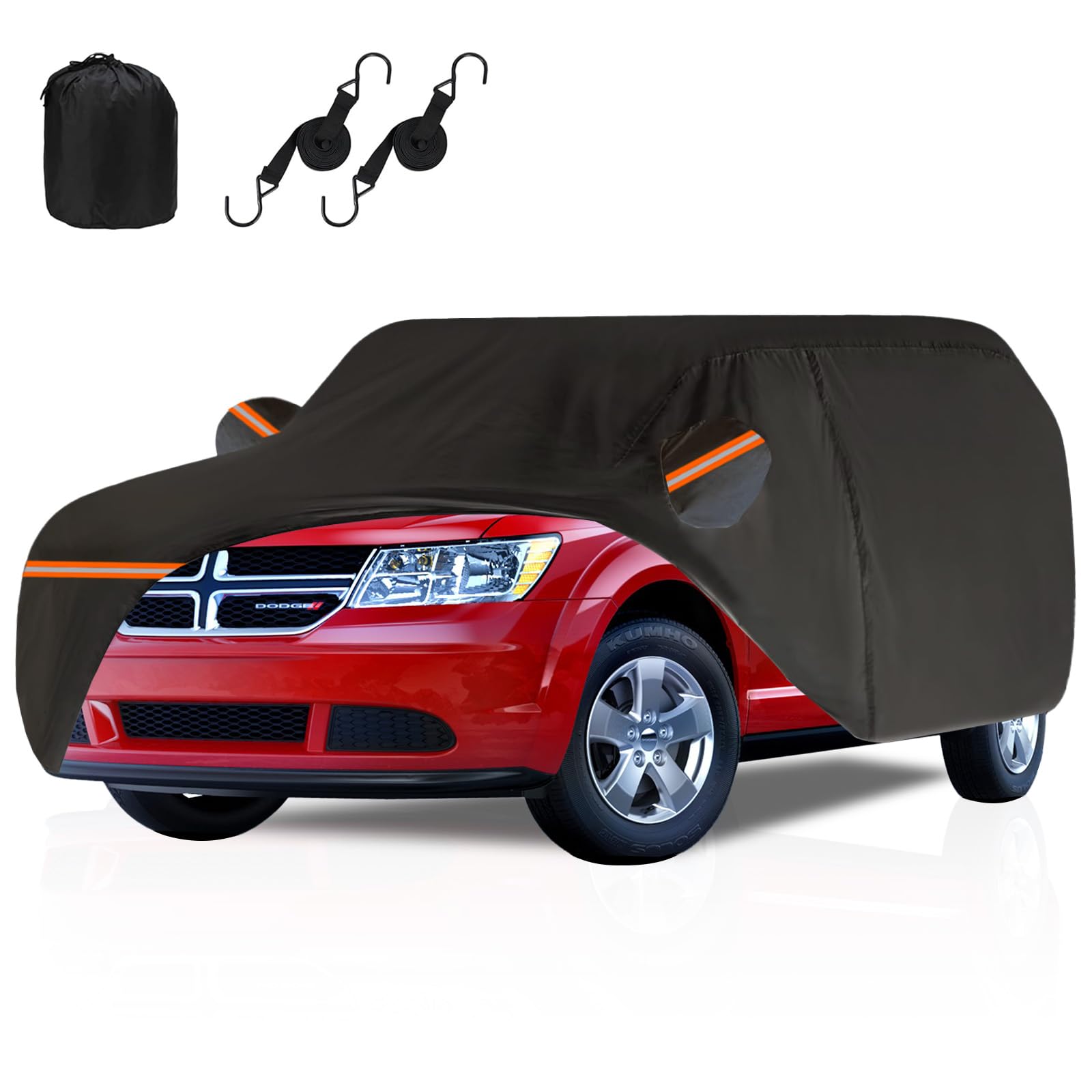 Dodge Car Cover Custom Fit for Dodge Journey 2008-2019 Waterproof All Weather Full ExteriorOutdoor Cover with Zipper Door