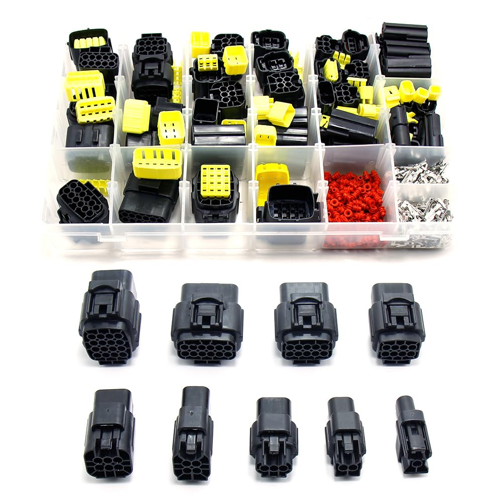 Kit di connettori for Cavo Elettrico Serie 1,8 mm con guarnizioni in Gomma 1/2/3/4/6/8/10/12/16 Pin Spina for Cablaggio di refitting Impermeabile Automatica (Color : 70x16Y 568pcs)