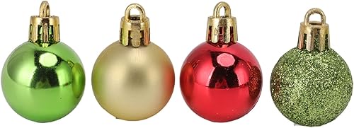 Miniatura 7 de Mini adornos de esferas de Navidad, 49 piezas de mini esferas de árbol de Navidad pulidas, inastillables, brillantes, ligeras, para baile, para