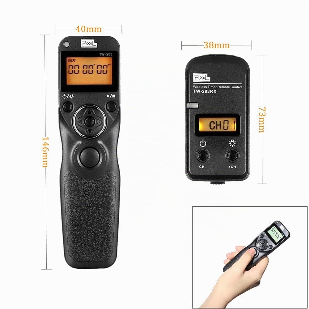 Pixel TW-283/N3 Télécommande de Minuteur Déclencheur avec Intervallomètre pour Canon 1Dsérie 5DS 5DSR 5DMark II 5DMark III 5DMark IV 5D 6D 7DMark II 7D 50D 40D 30D 20D D60 D30 D2000