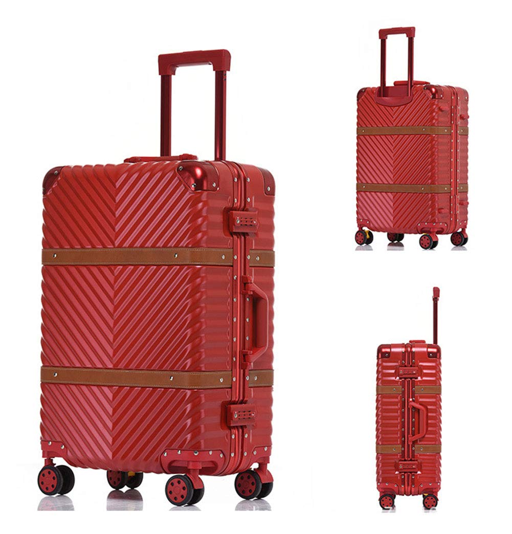 Valigie Trolley con Telaio Alluminio con Rotelle Girevoli,Leggero ABS + PC Valige da Viaggio Rigido con Porta USB,71cm