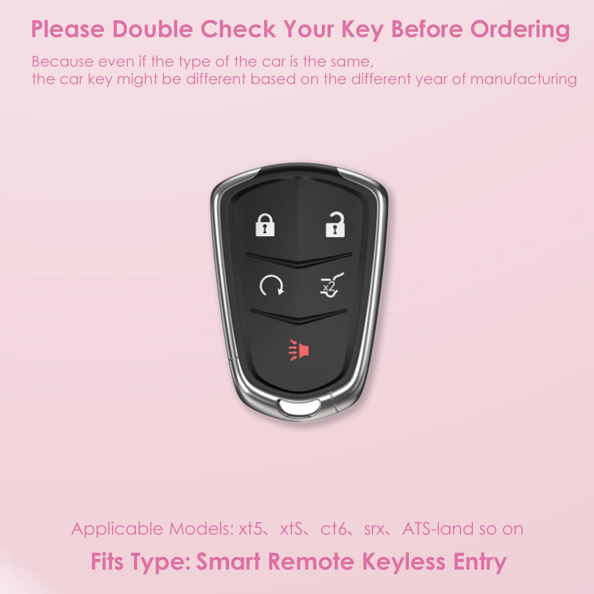 for Cadillac key fob cover with Diamond Bling Keychain, Car Accessories Key  Shell Full Protection for Cadillac Escalade SRX CTS CT6 XTS XT5 XT6 XT4