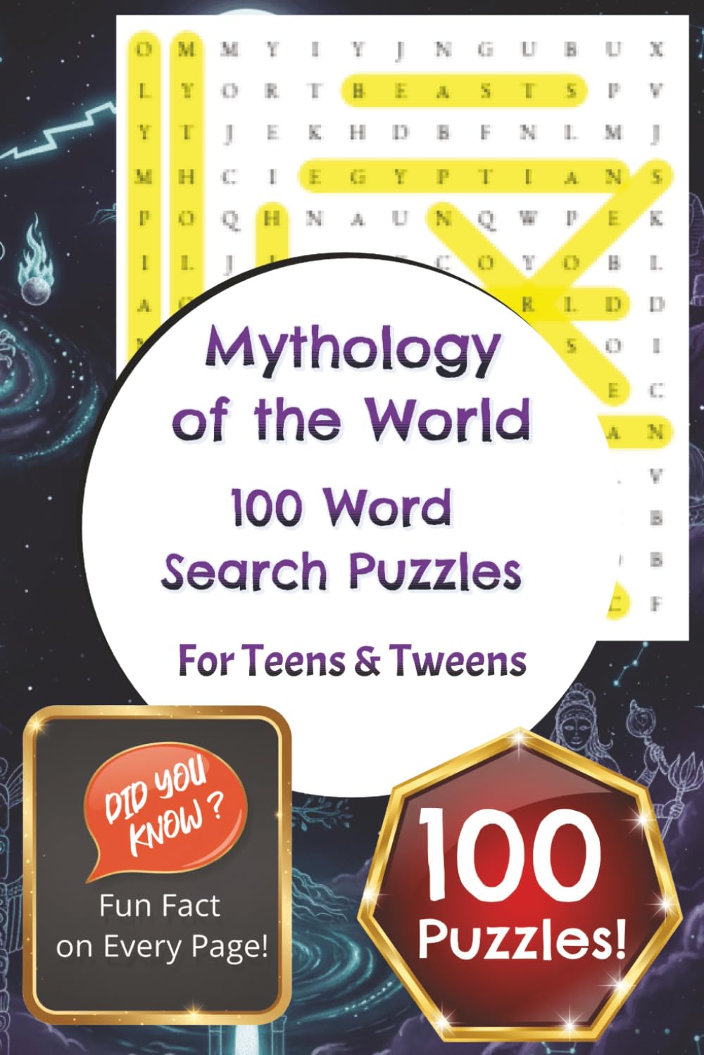 Mythology of the World: Word Search Puzzle Book For Teens & Tweens