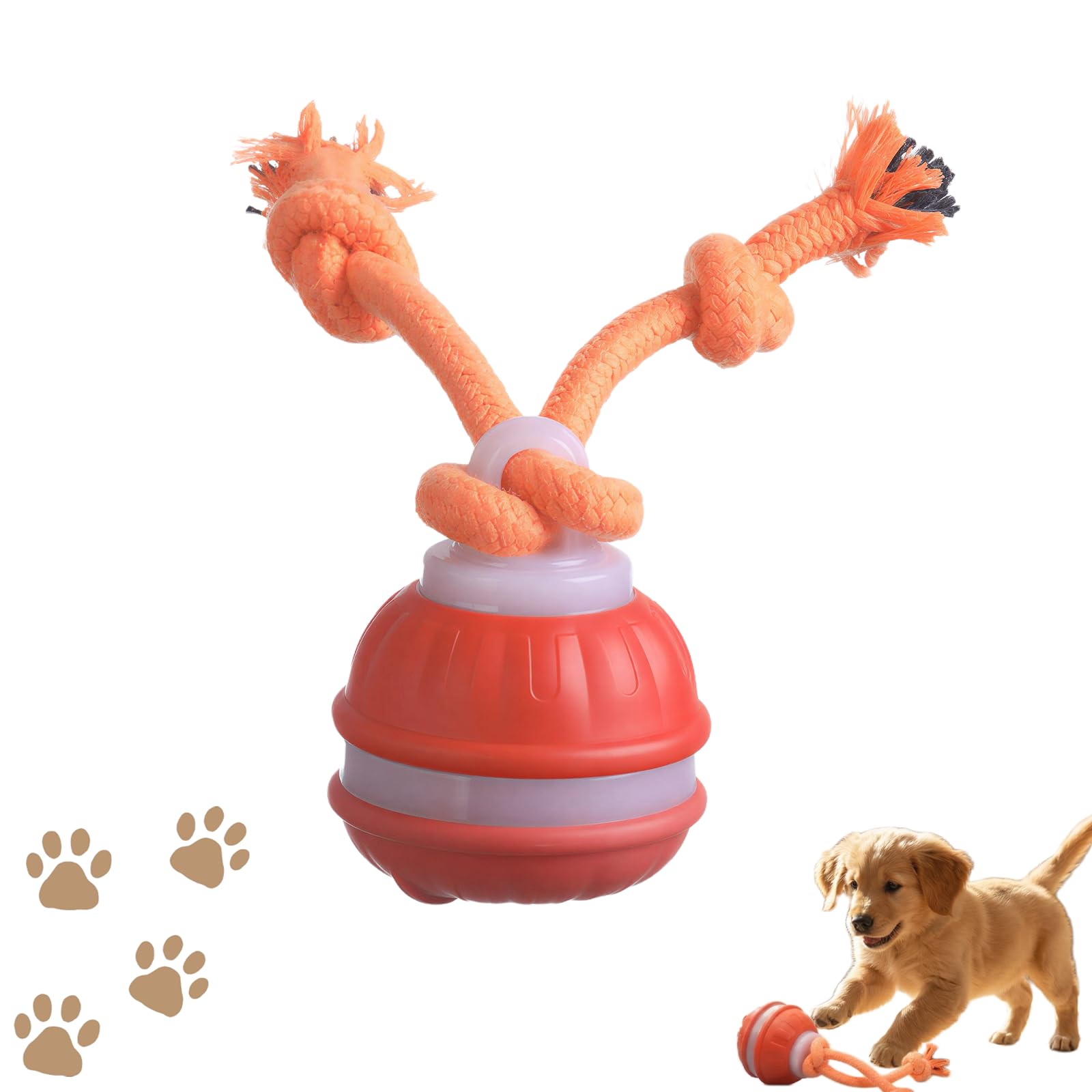 Interactive Dog Toys,Dog Ball,Automatic Rolling Moving for Interactive Dog Toys,Upgraded 360° Smart Automatic Rolling,Toy Wicked Ball for Boredom & Training for Puppy Small Dogs (Orange)