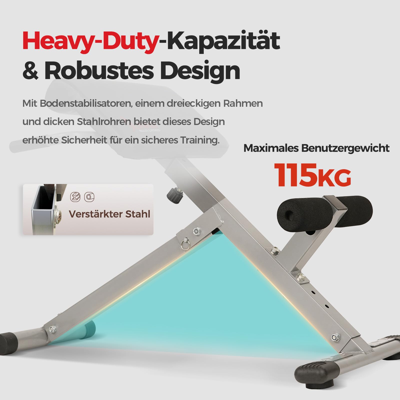 Sunny Health & Fitness Klappbar Roman Chair, Back Hyperextension Bench | Verstellbar Height, Trainiert Rücken, Bauch und Core, Heimtraining, 115-120 kg Belastbarkeit, Verbessert Flexibilität