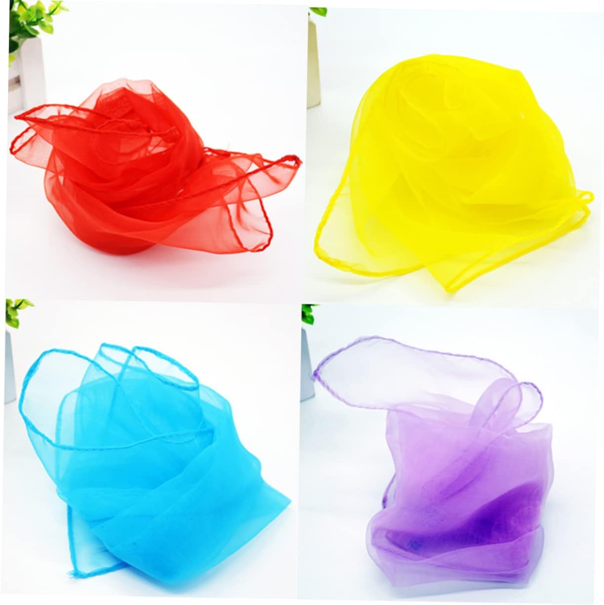 LIFKOME 12pcs 60 Tricks Silk Scarf Square Silk Scarf Juggling Silk Scarf Dance Silk Scarf