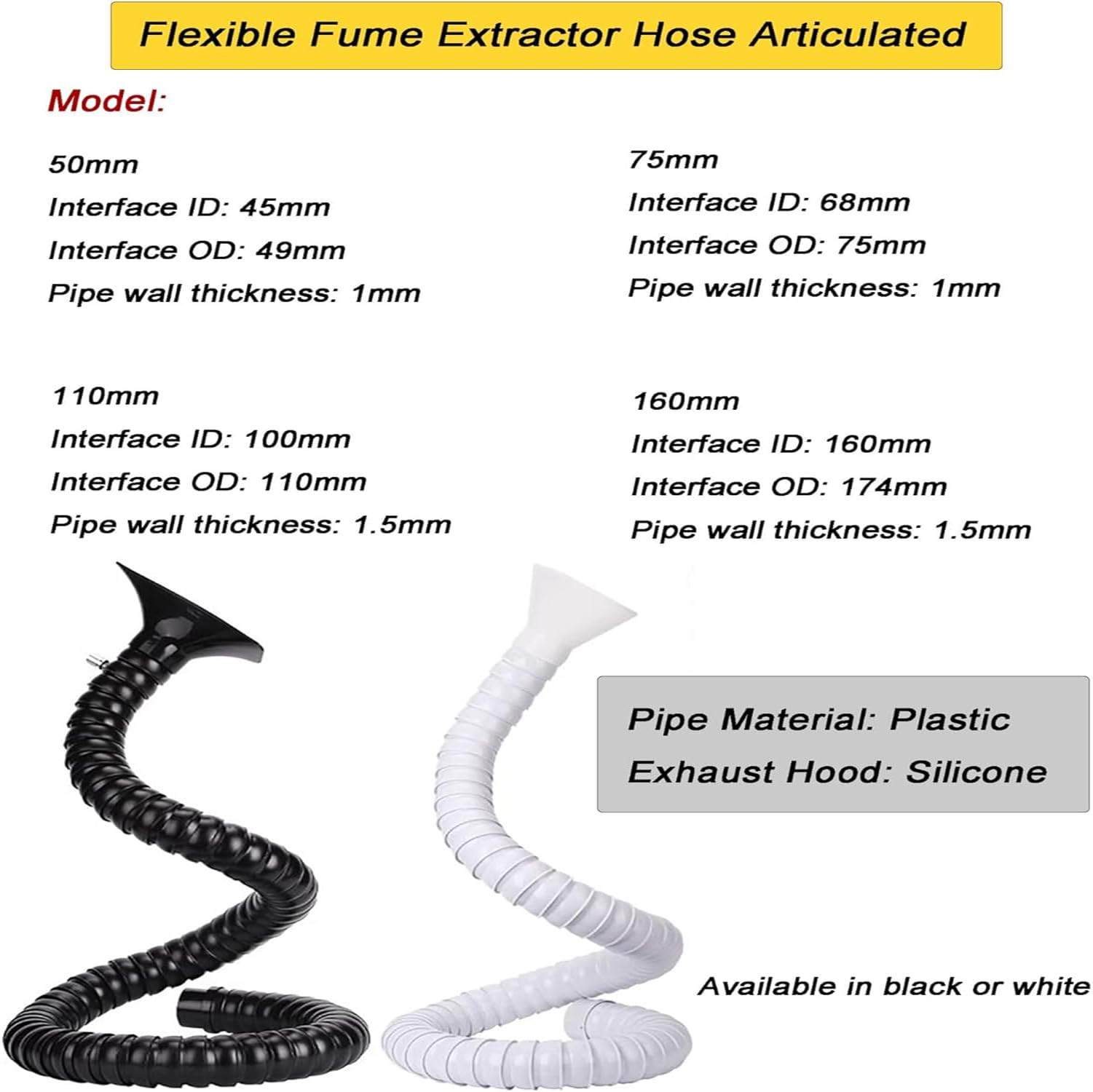 Braccio di aspirazione fumi flessibile regolabile a 360° per ventilazione industriale e laboratorio - Efficiente sistema di filtrazione dell'aria e controllo degli odori