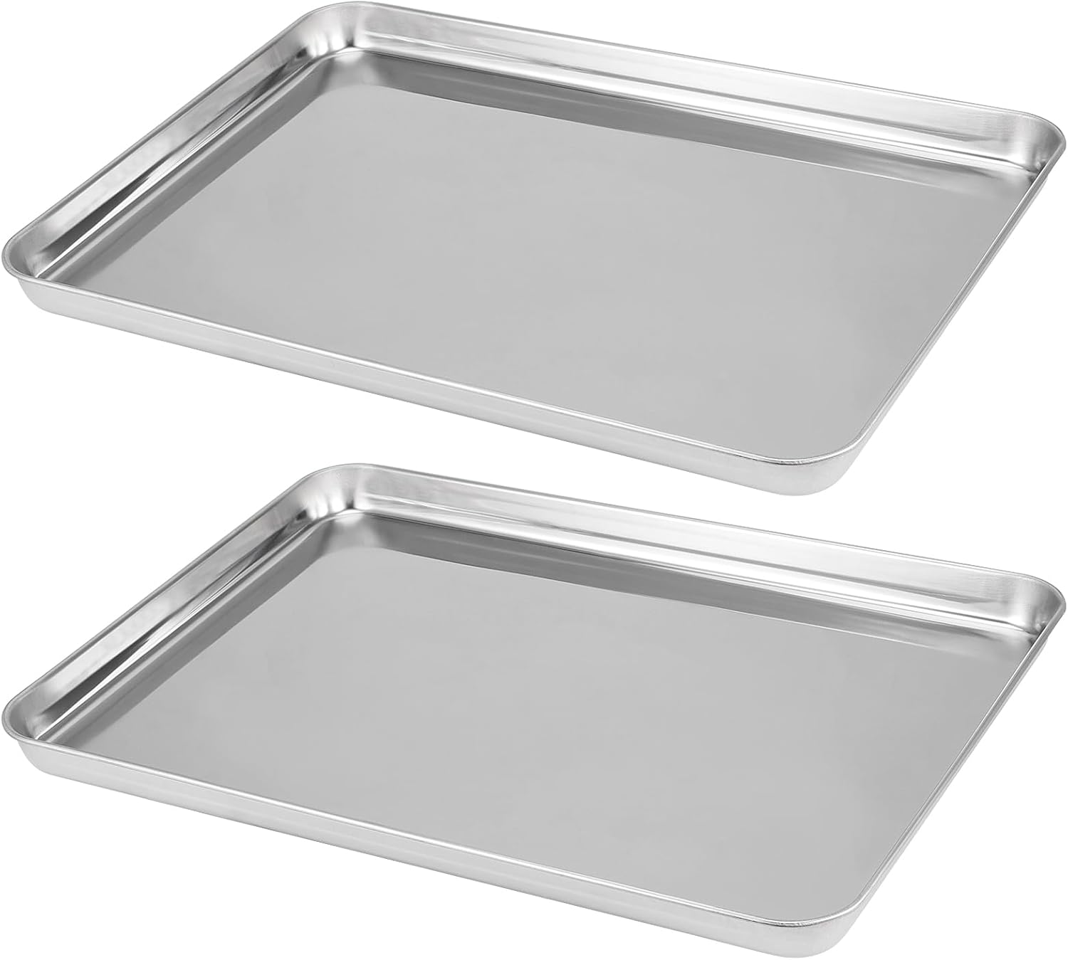 ZOENHOU Set of 2 Stainless Steel Baking Sheet Trays Set, 40cm Large Non
