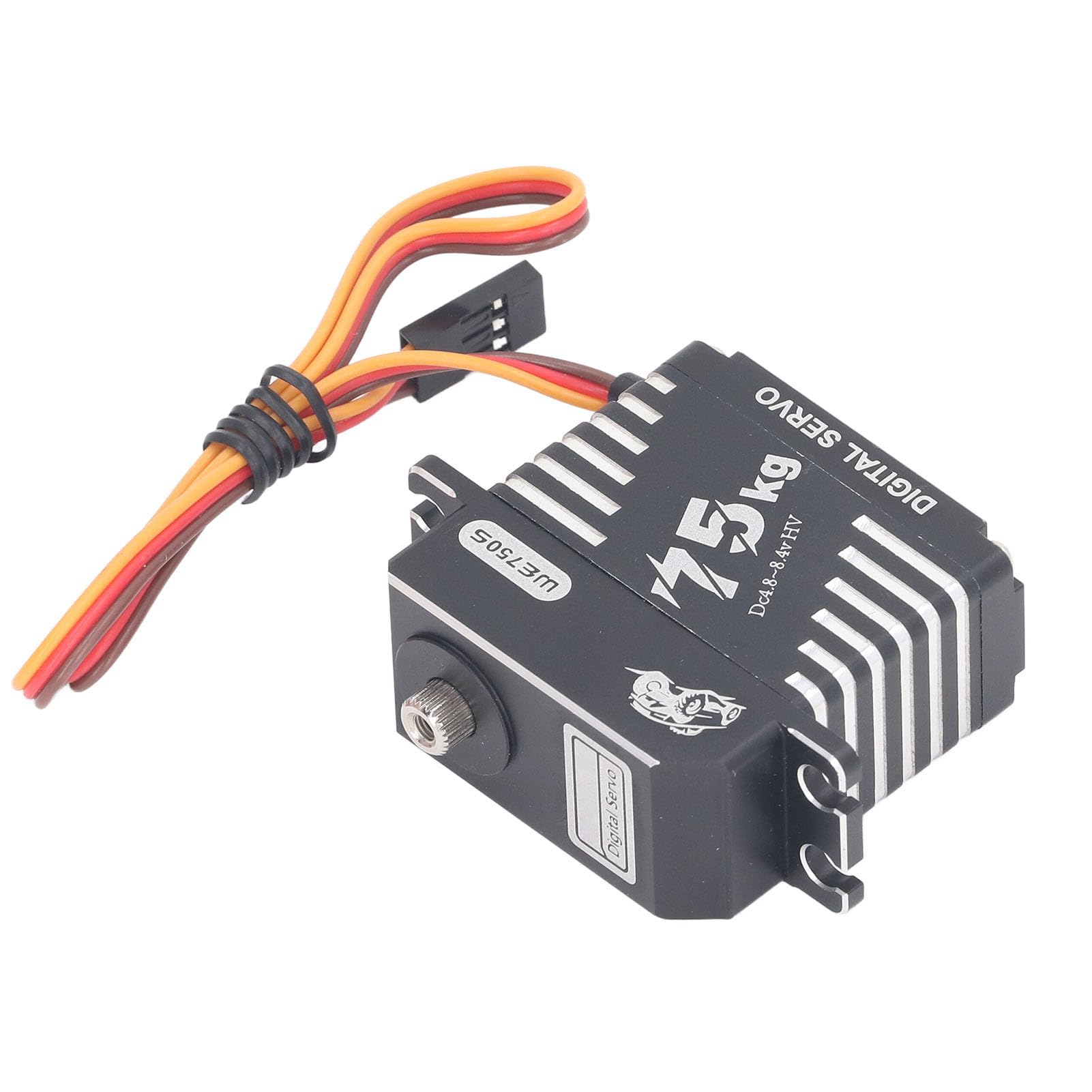 Generic Cyfrowe Serwo Układu Kierowniczego o Wysokim Momencie Obrotowym 75 KG Wodoodporne z Kątem Sterowania 180 Stopni dla Robota Samochodowego RC Stop Aluminium 114g
