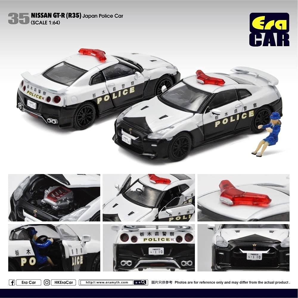 NISSAN GT-R (R35) 日本警察車両 1:64 Amazon | エラカー 1/64 日産 GT-R(R35) パトカー 婦警フィギア付き