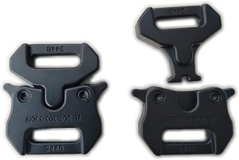 2 Set Alloy 5/8 Inch Flat Side Release Buckles Black Metal Clasp for DIY Making Paracord Bracelets, Hand Craft Accessories black, M