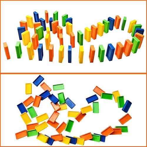 Miniatura 2 de Juego de bloques de dominó, paquete de repuesto de bloques de tren de dominó, 480 bloques de dominó seguros de plástico colorido, bloques de juguete