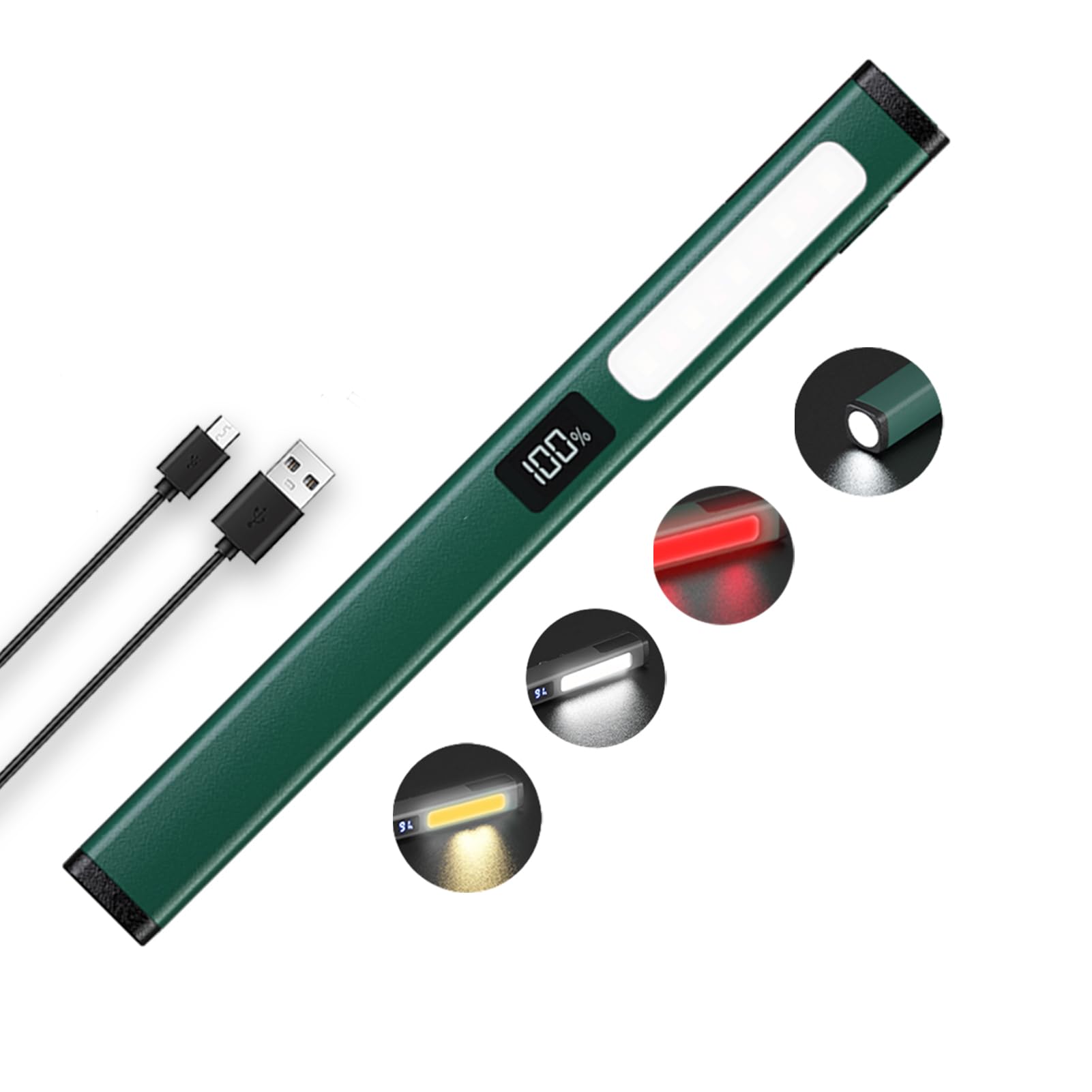 LED Torch Rechargeable, Flashlight with COB Bright Torches, Small Torch for Home Car, Emergencies