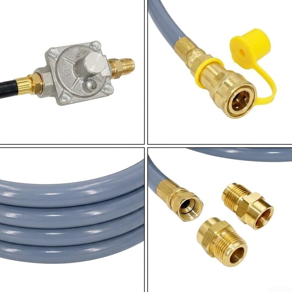 Fauhapyway Quick Connect Gasschlauch-Set, 3 m, mit Regler für Grill