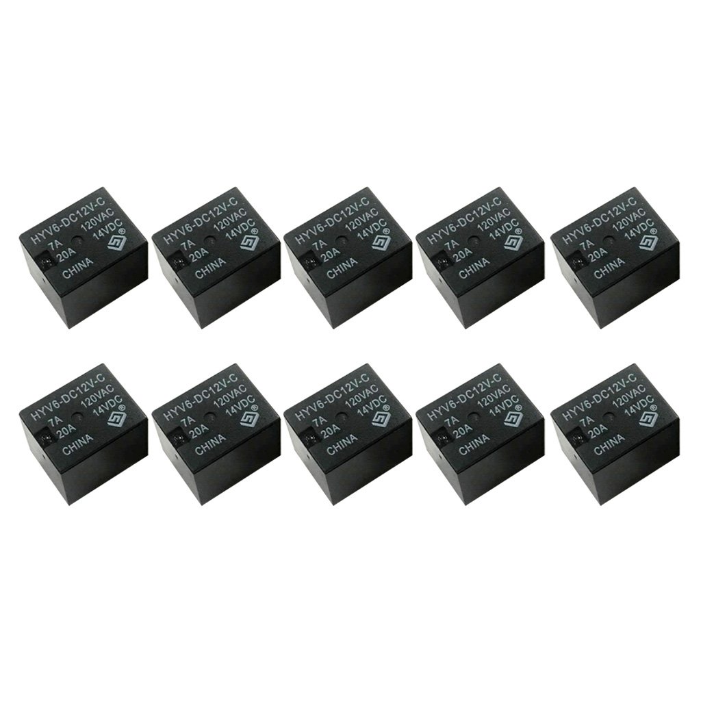 Losa 10Pcs 12V Dc Mini Power Relay Hyv6-Dc12V-C Spdt 7A 20A Pcb Mount With 5 Pin-picture-19
