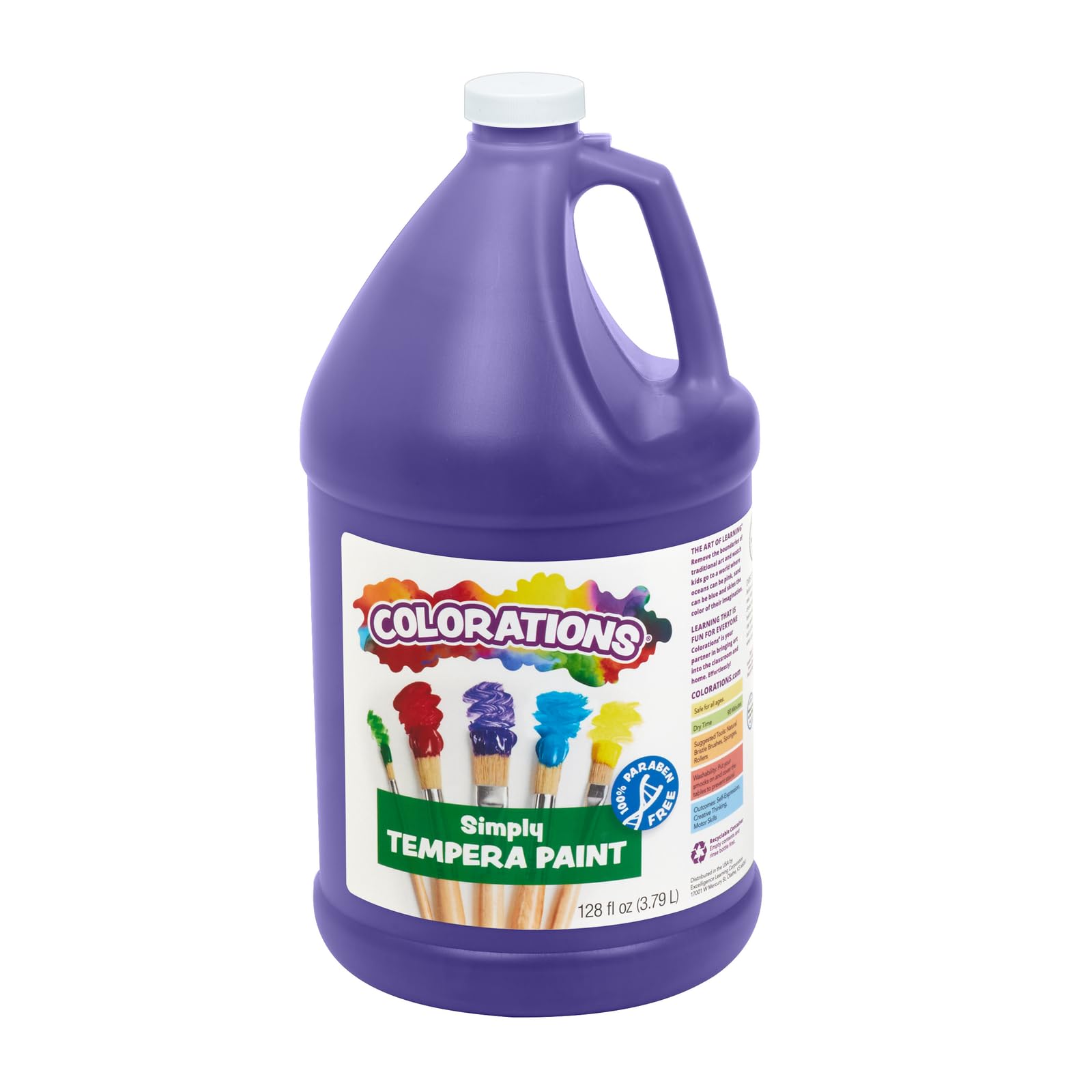 Colorations Washable Tempera Paint, Gallon, Purple, Non Toxic, Vibrant, Bold, Kids Paint, Craft, Hobby, Fun, Art Supplies