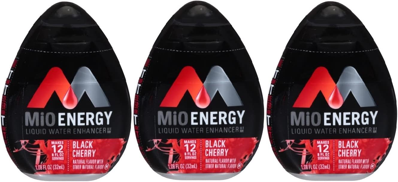 MiO Liquid Flavor Enhancer with Caffeine and B-Vitamins - 3-Pack brought by Southwind Enterprises (Black Cherry)