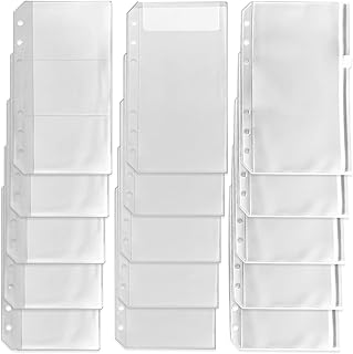 DY.2ten システム手帳 A6 バインダーポケット 15枚 6穴 PVC ファスナーポケット 名刺 クリアポケット リフィル 差し替え 多機能 小物収納 整理 紛失防止 超軽量 ポータブル 一目瞭然