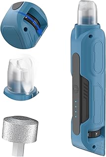 6-Speed Dog Nail Grinder Quiet, Silent Groom Pro with 2 LED Lights & Dust-Proof Cover, Nail Grinder for Large/Medium/Small Dogs & Cats, Rechargeable Type-C Charging - Blue