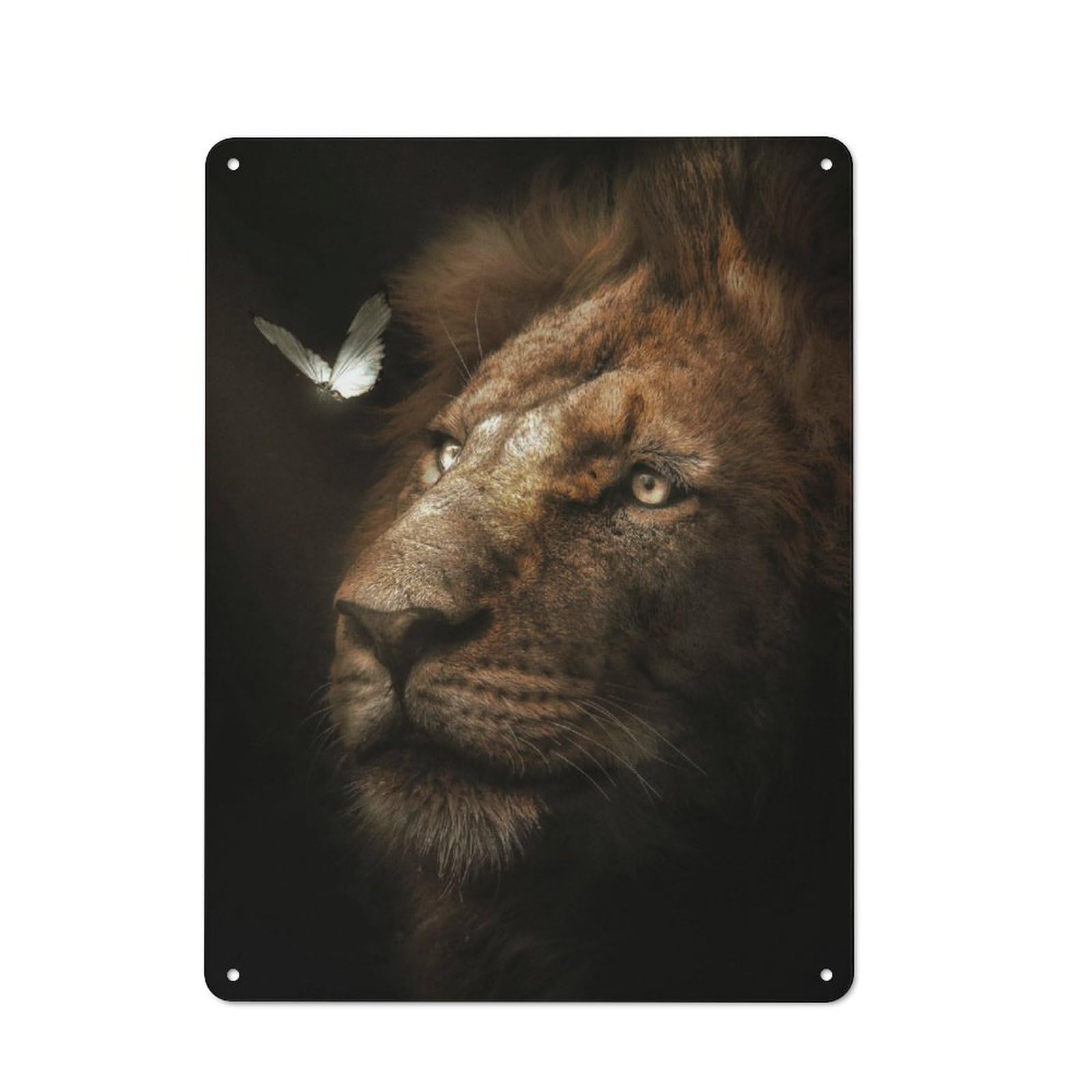 Junmoney Lion Butterfly Country Style Decorative Metal Sign 40X30cm, Bistro Wall Plaque For Restaurant, Kitchen, Counter Or Breakfast Nook