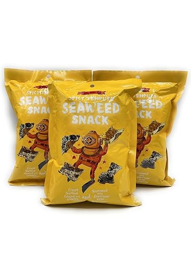Trader Joes - Bocadillo picante de algas marinas Tempura 2.1 oz (60 g) - Paquete de 3