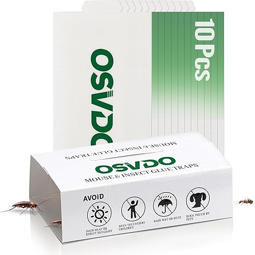 Trampas de pegamento para interiores Paquete de 10 trampas de pegamento no tóxicas para ratones, trampas para cucarachas pre-cebadas, trampas