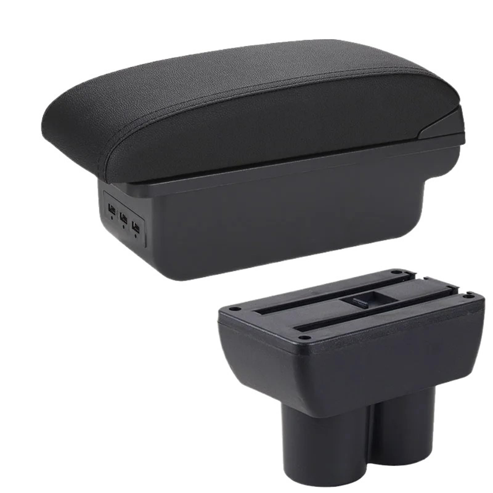 Poggia braccio Auto Per Suzuki Per Jimny JB23 JB43 1999-2017 Bracciolo Per Auto, Parti Ricambio Per Bracciolo, Scatola Portaoggetti Bracciolo console centrale(B Black line 3USB)