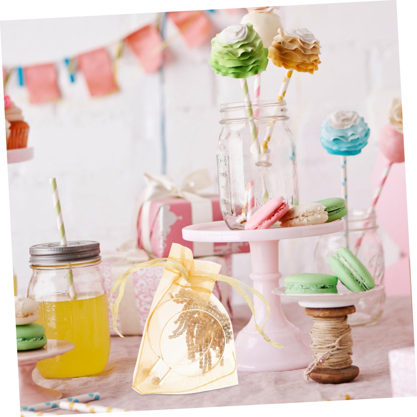 Sacchetti Regalo in Organza 100 Pezzi per Gioielli e Caramelle