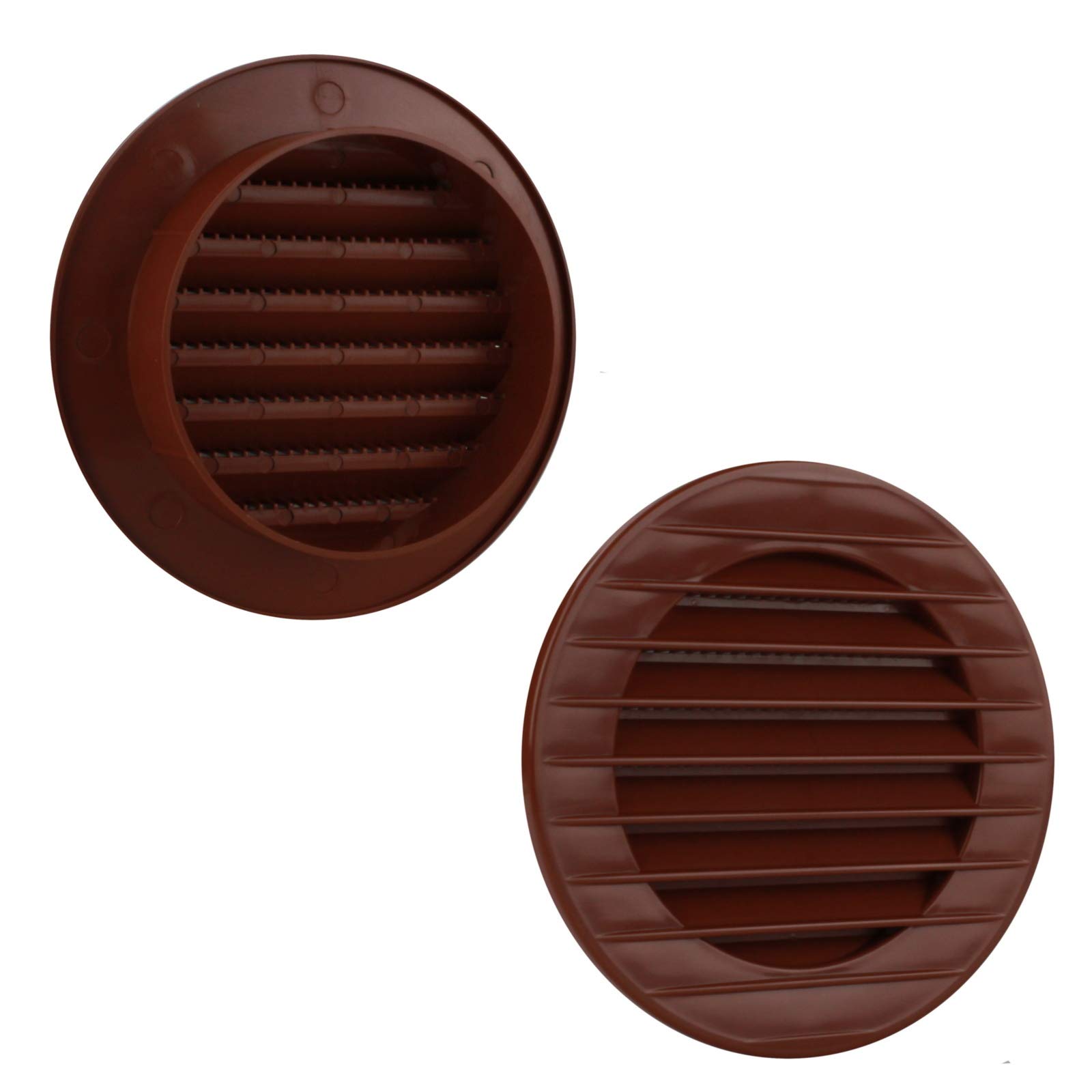 Ventilation Grille Round Insect Protection Brick Red Diameter 80 mm