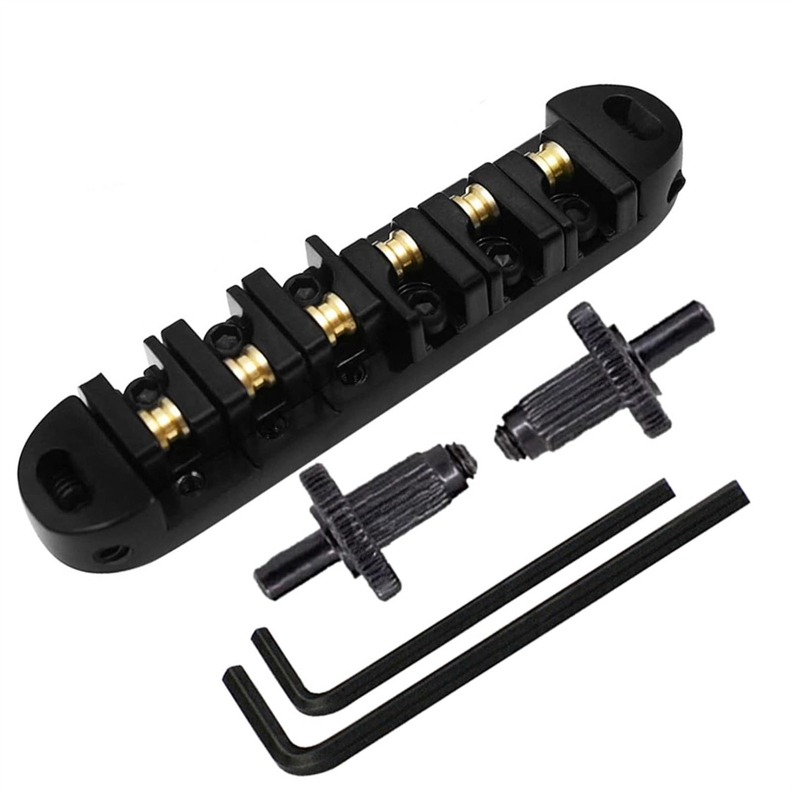 Siodełko Rolkowe Mostek Do Gitary Siodła Rolkowe Srebrny Stop Cynku Czarna Miedź Mostek Do Gitary Elektrycznej (Color : Black)