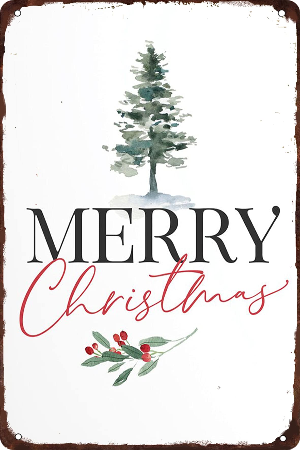 SMAZDFXX Merry Christmas Metal Tin Sign Funny Christmas Signs Santa Wall Art Decor for Home Cafe Bar Party 8"x12"
