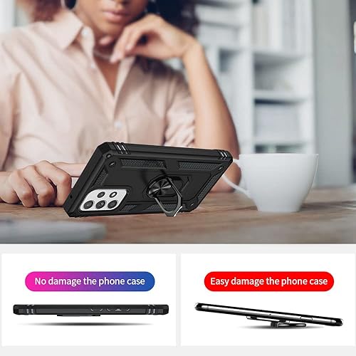 Miniatura 5 de Funda para Samsung A53 5G, Galaxy A53 5G con protector de pantalla HD, grado militar de 16 pies probada en caídas, anillo protector a prueba de