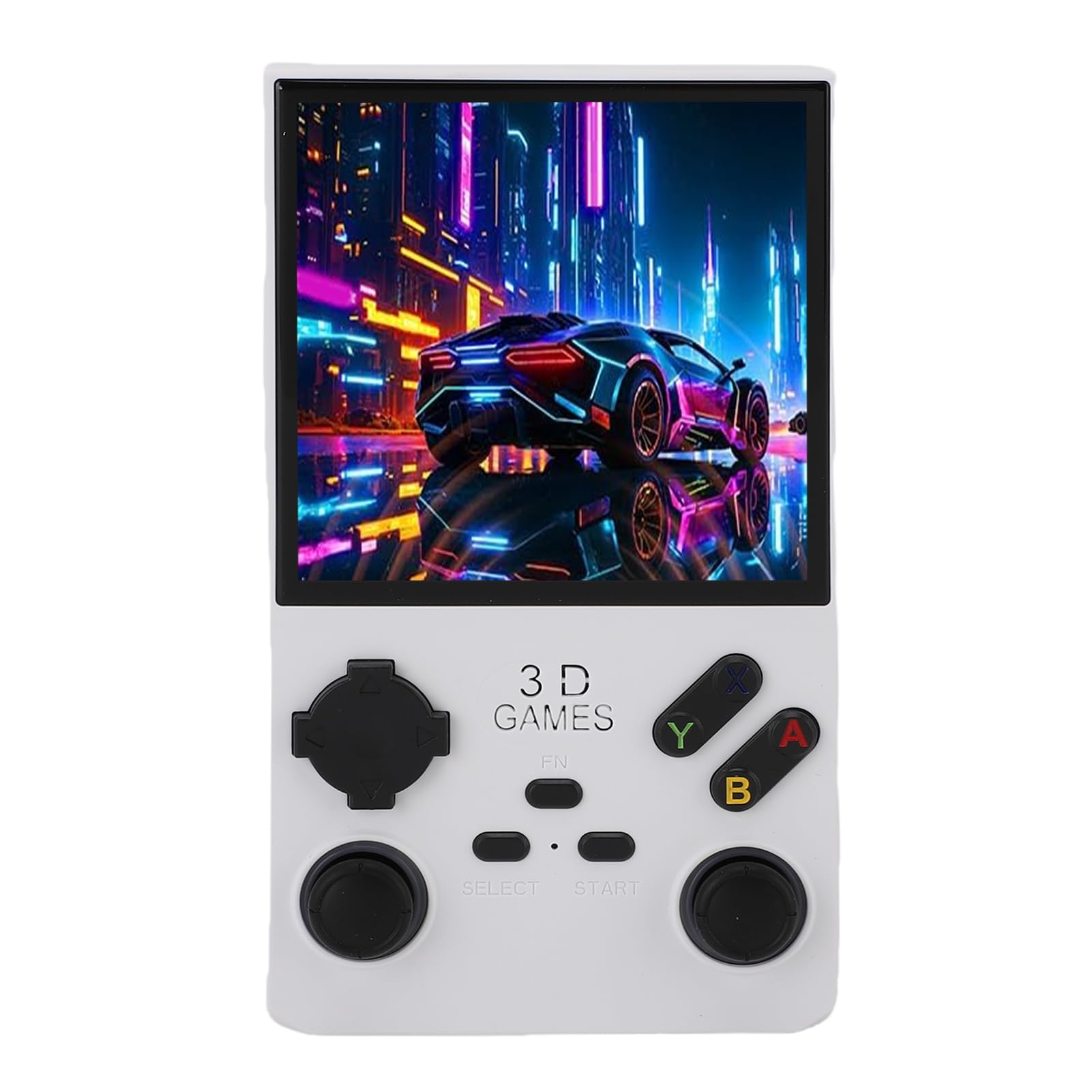 Handheld-Retro-Gaming-Konsole mit 256 GB Speicherkarte und 4-Zoll-Bildschirm für Unbegrenzten Spaß, Tragbares Gaming für Erwachsene und , ABS-Material (White)