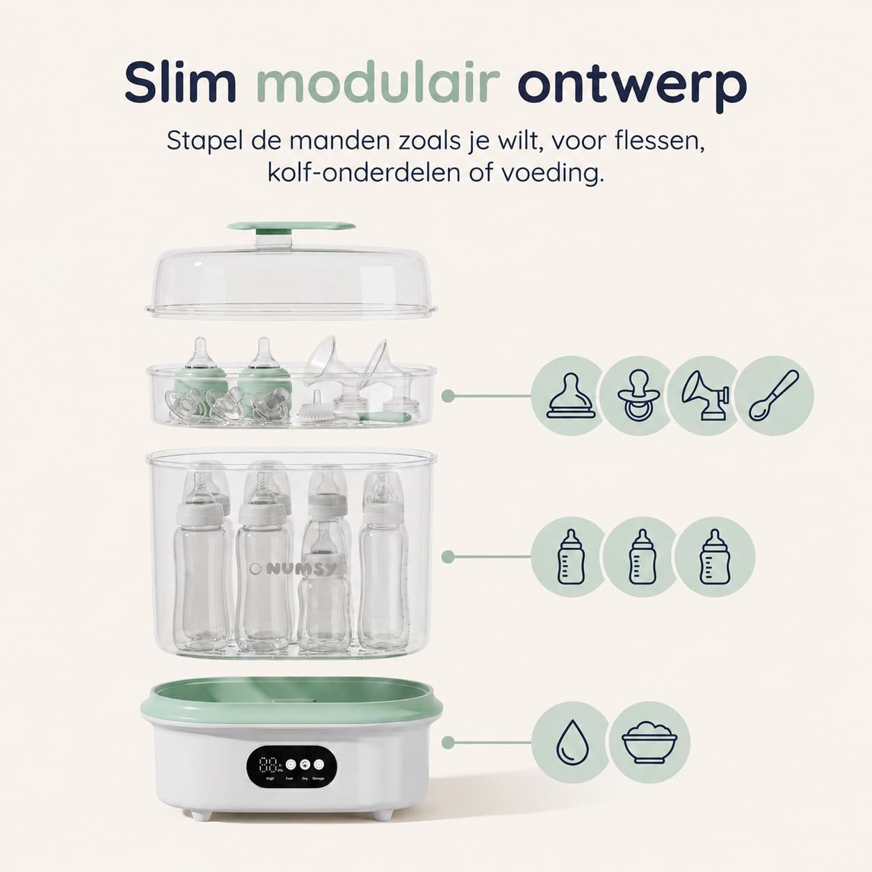 Numsy Steamix Plus Flaschensterilisator mit Trockner - Bottle Sterilizer