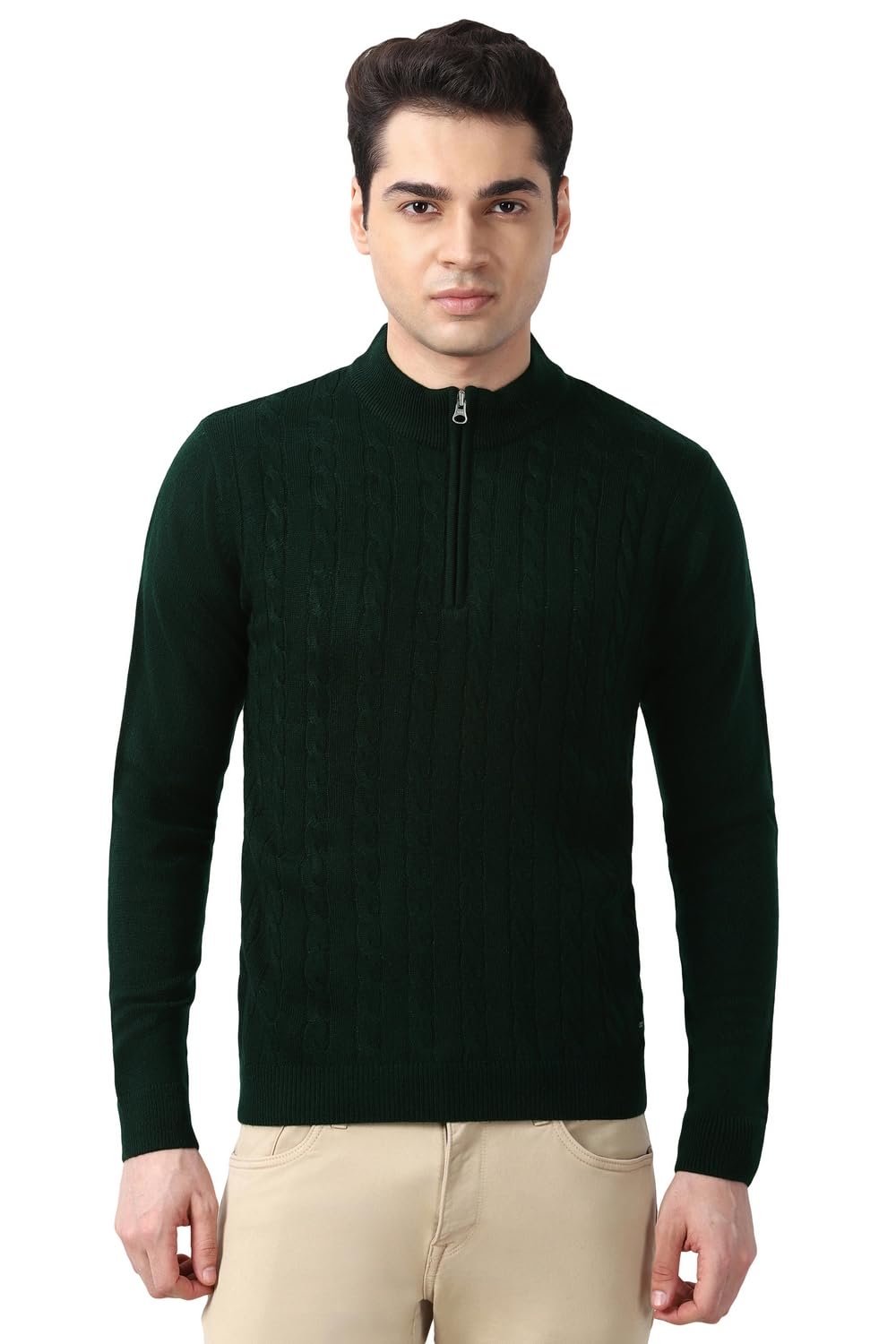 Men Green Textured Sweater-image-32