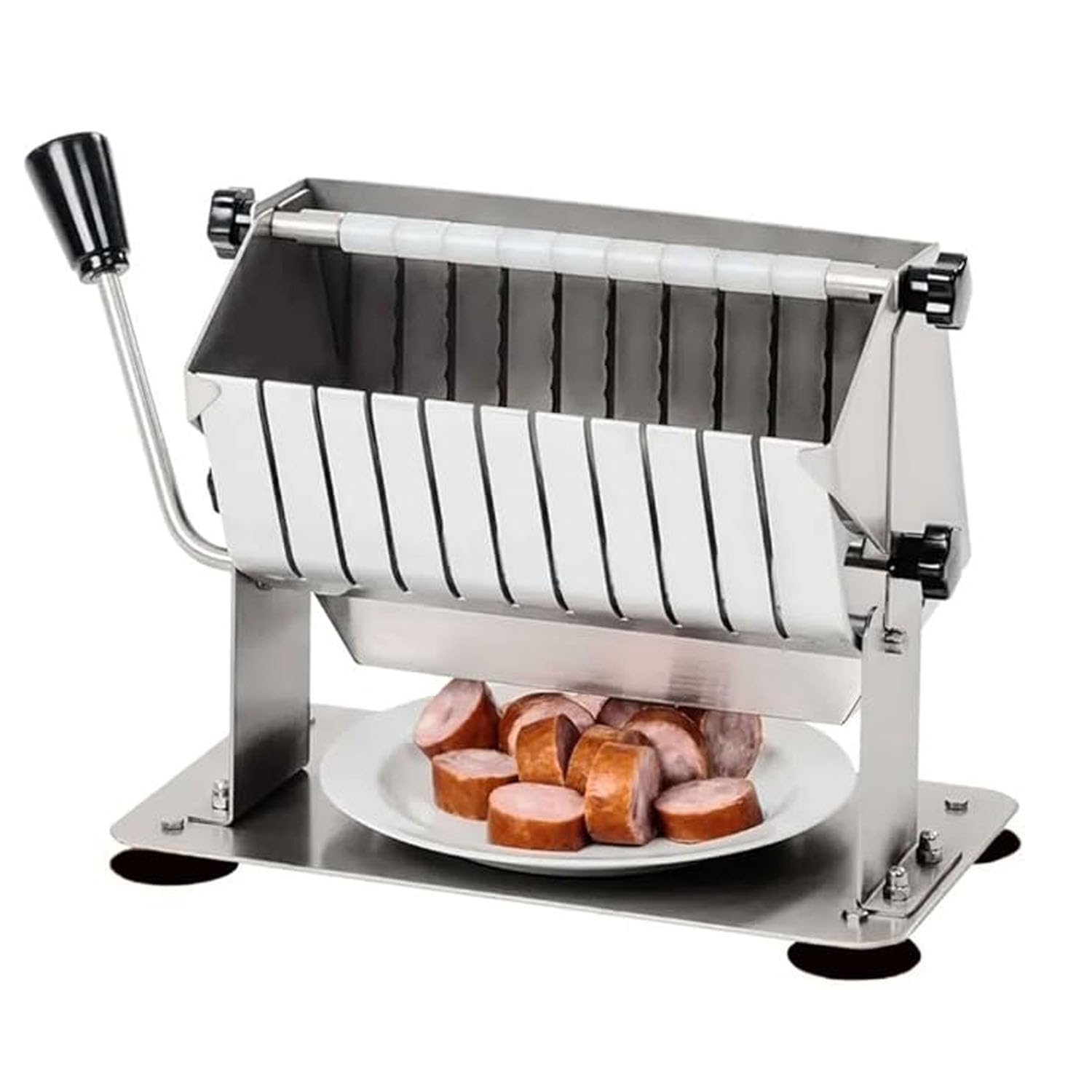 CWCQGH Manual Sausage Slicer Cutter Machine, Stainless Steel Cheese Cutting Meat Chopper,for Household Kitchen Supermarket Vegetable Hot Dog