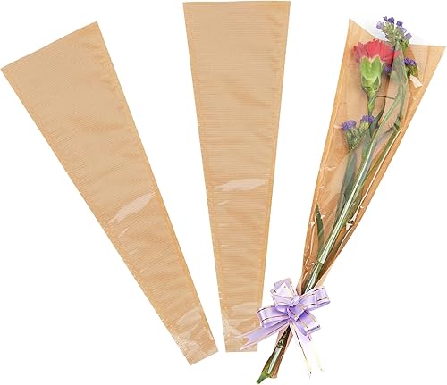 Miniatura 3 de Ramo de flores Manga de envoltura de flores Papel de plástico Arreglo floral Suministros Envoltura Bolsas 50pcs S