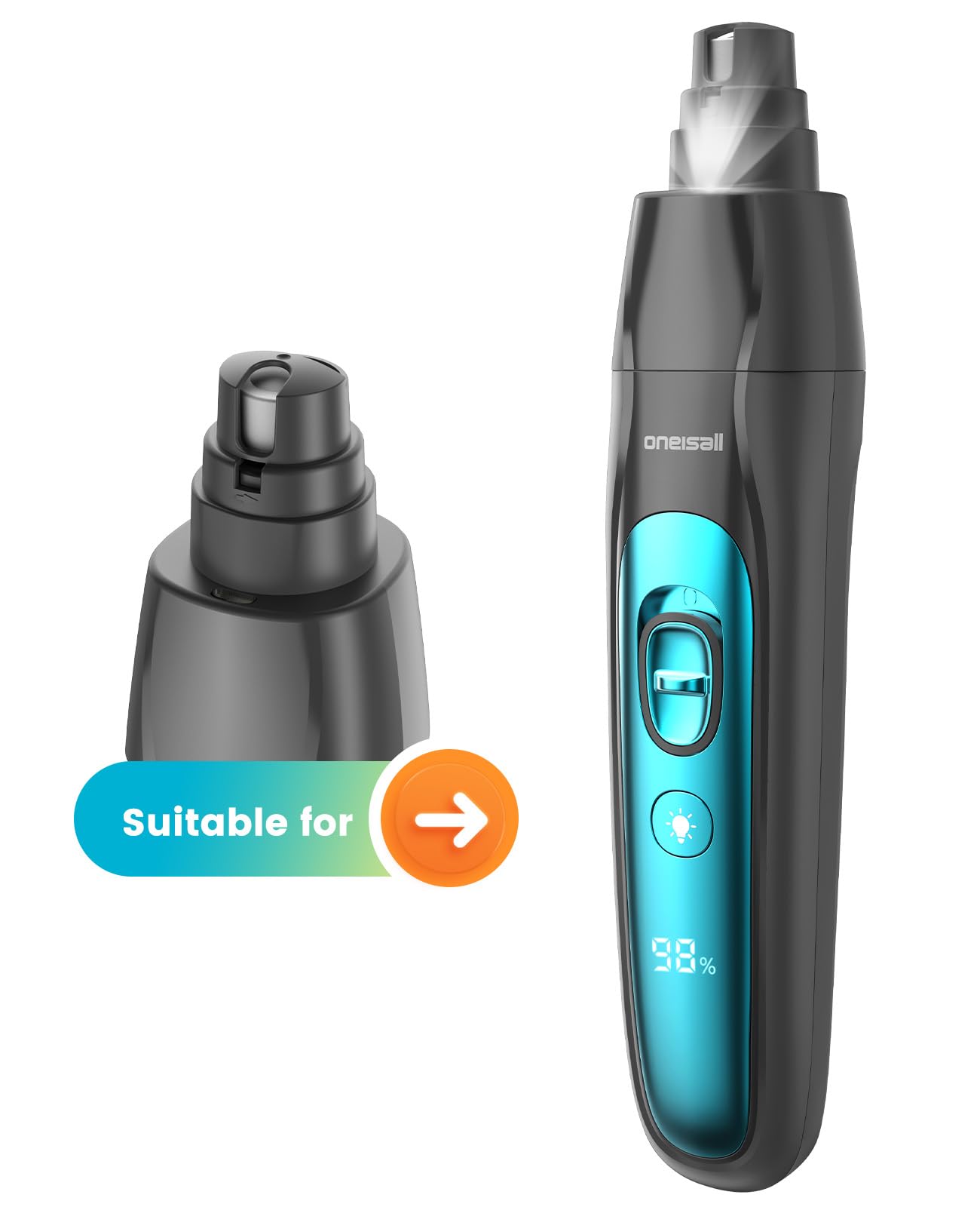 oneisall Replacement Nail Grinder ONLY for FC10 Dog Clippers, black - Image 2