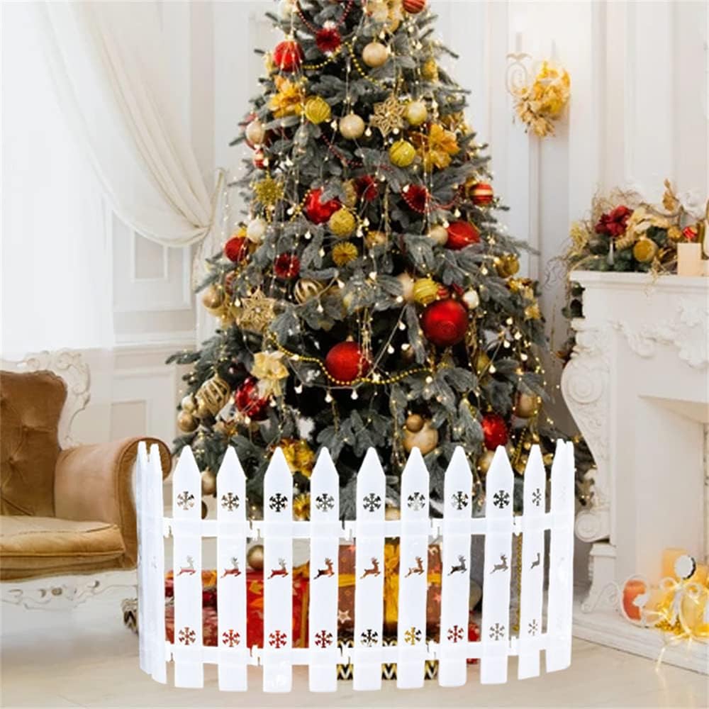 Christmas Decorative Fence, Christmas White Plastic Picket Fence