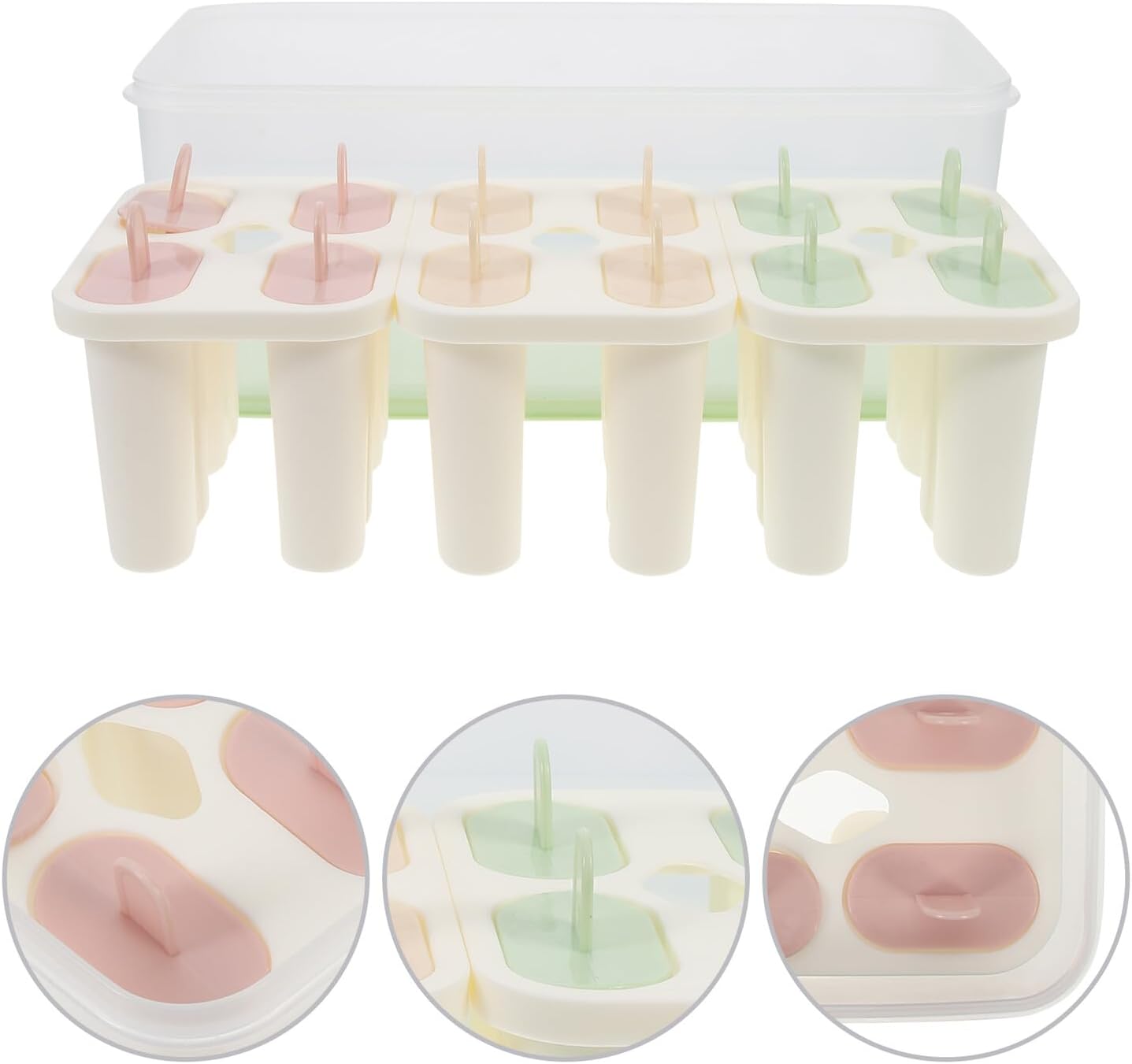 Ice Cream Molds with Lid 12-cavity 3.3l Container DIY Maker Home Dessert Tools