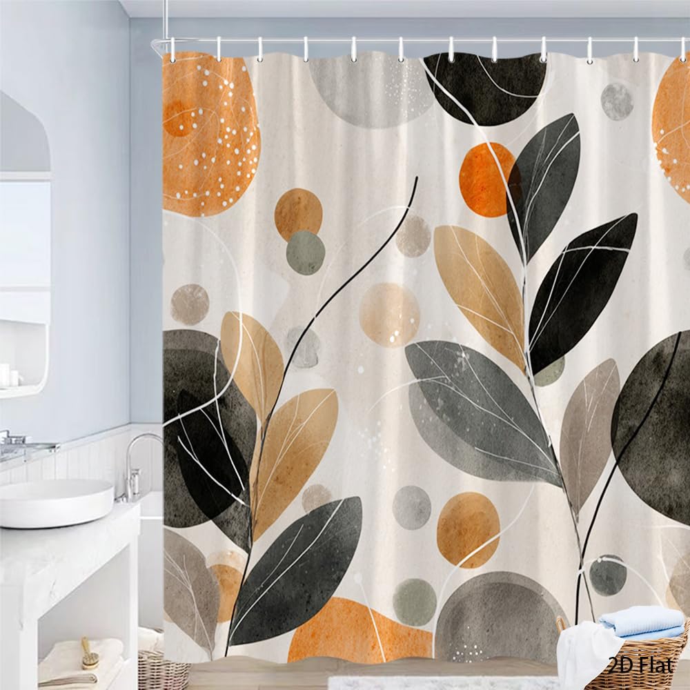 Glwdmb X-19 1 Piece 180X220cm Autumn-Themed Printed Shower Curtain With Hook, Polyester, For Windows And Walls, Bathtub, Bathroom, Machine Washable, All Season Universal