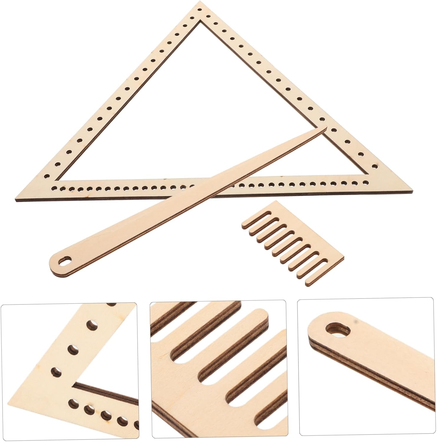 Hohopeti 1set Handcraft Weaving Portable Triangle Weaving Tool for Crafts Lightweight Materials for Bracelet Making