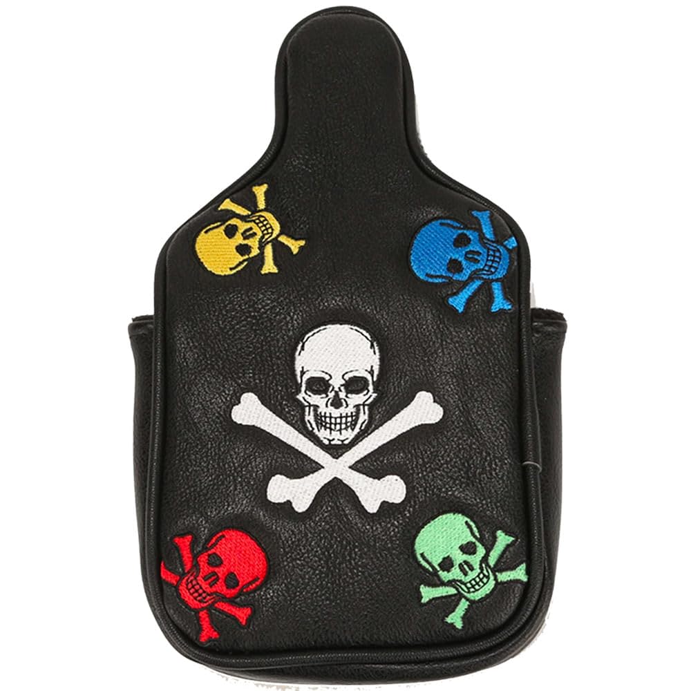 Color Skull Embroidered Golf Driver Head Cover - Glove Soft Lining - Elements Include Applique and Embossing - Great Fit on Any Club as Golf Head Covers, Wood Driver Cover